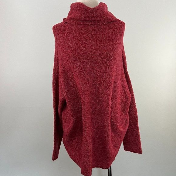 NWT CATHERINE MALANDRINO Brick Red Teddy Bear Turtle Neck Sweater‎ (M) - Picture 2 of 6